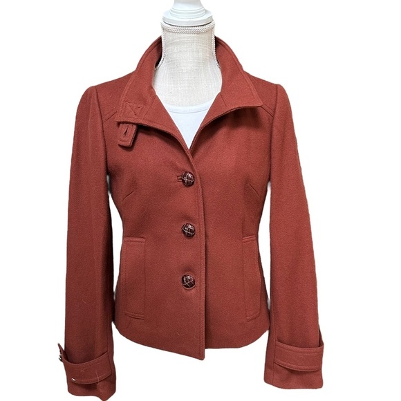 Banana Republic Womens Brown Wool Blend Winter Jacket Size S - Picture 2 of 12